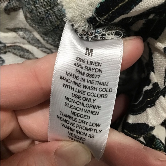 a.n.a Women’s Joelle Floral Mid-Rise 3 1/2" Pull-On Linen Blend Tie Belt Short M - Picture 4 of 7